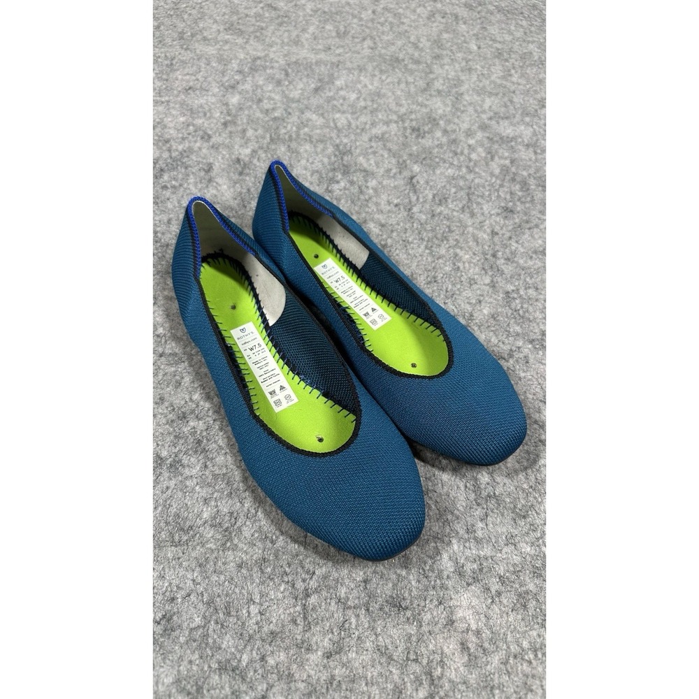 Rothy's The Flat RETIRED Deep‎ Ocean Blue Round Toe Size 7.5